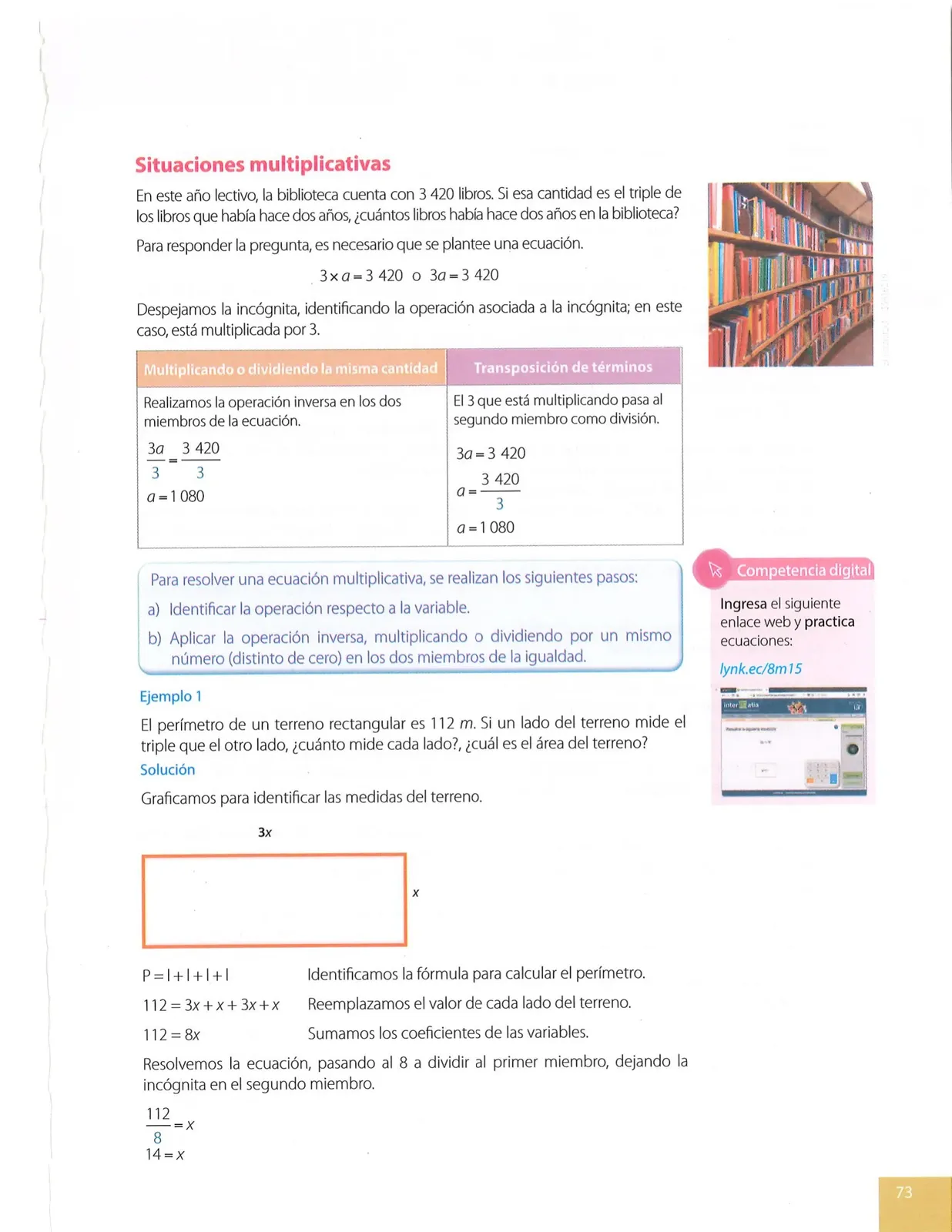 Miniatura página 73 de Matematica · 8 EGB · 2025