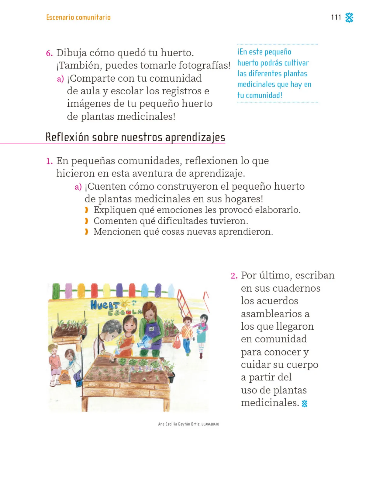 Página 112 de Proyectos Comunitarios. Libro de Educación Primaria Grado 1° Ciclo Escolar 2025 - 2026