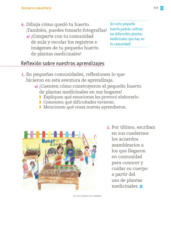 Página 112 de Proyectos Comunitarios. Libro de Educación Primaria Grado 1° Ciclo Escolar 2025 - 2026