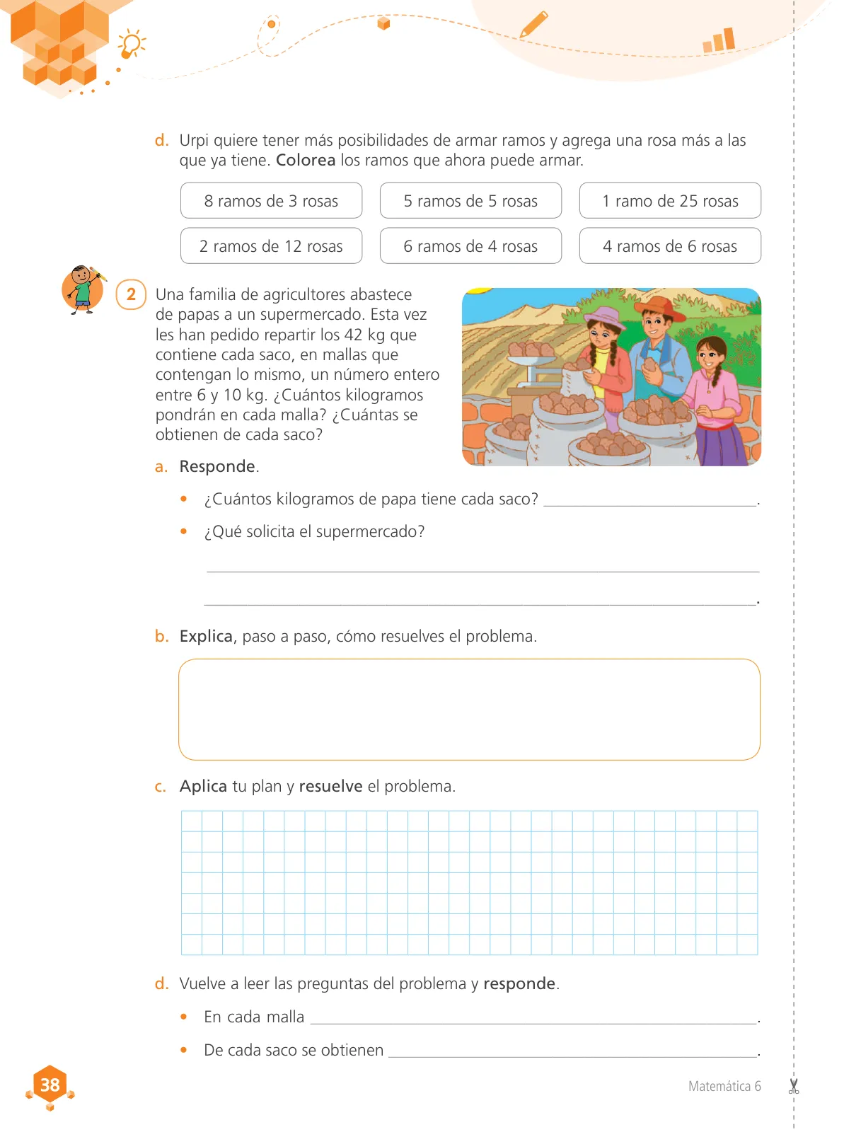 Página 40 de Matemática 6 : cuaderno de trabajo para sexto grado de Educación Primaria 2019 · 2019