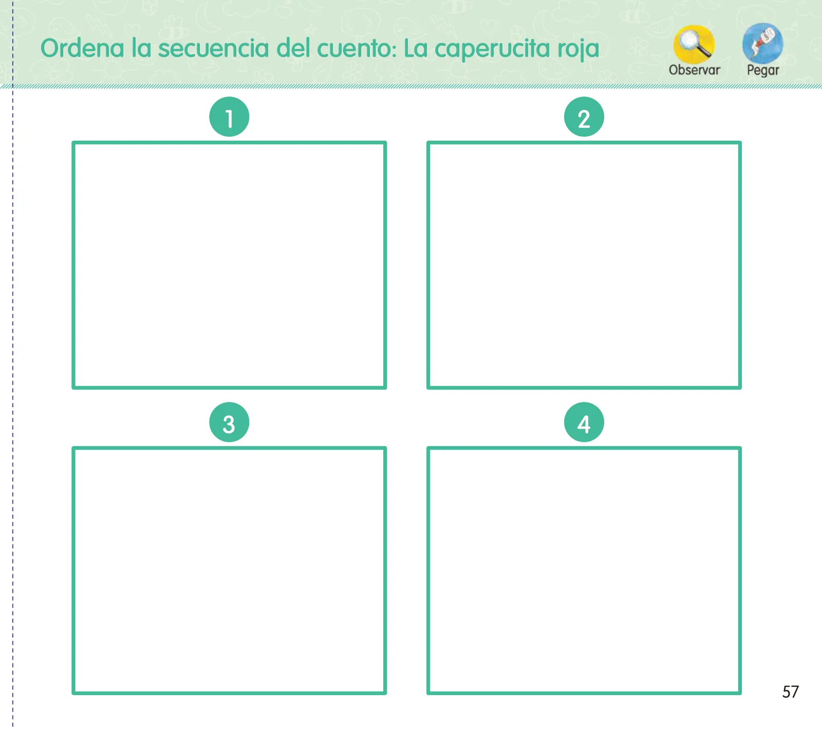 Página 59 de Crea, resuelve y aprende. Material impreso para niñas y niños de 4 años · 2024