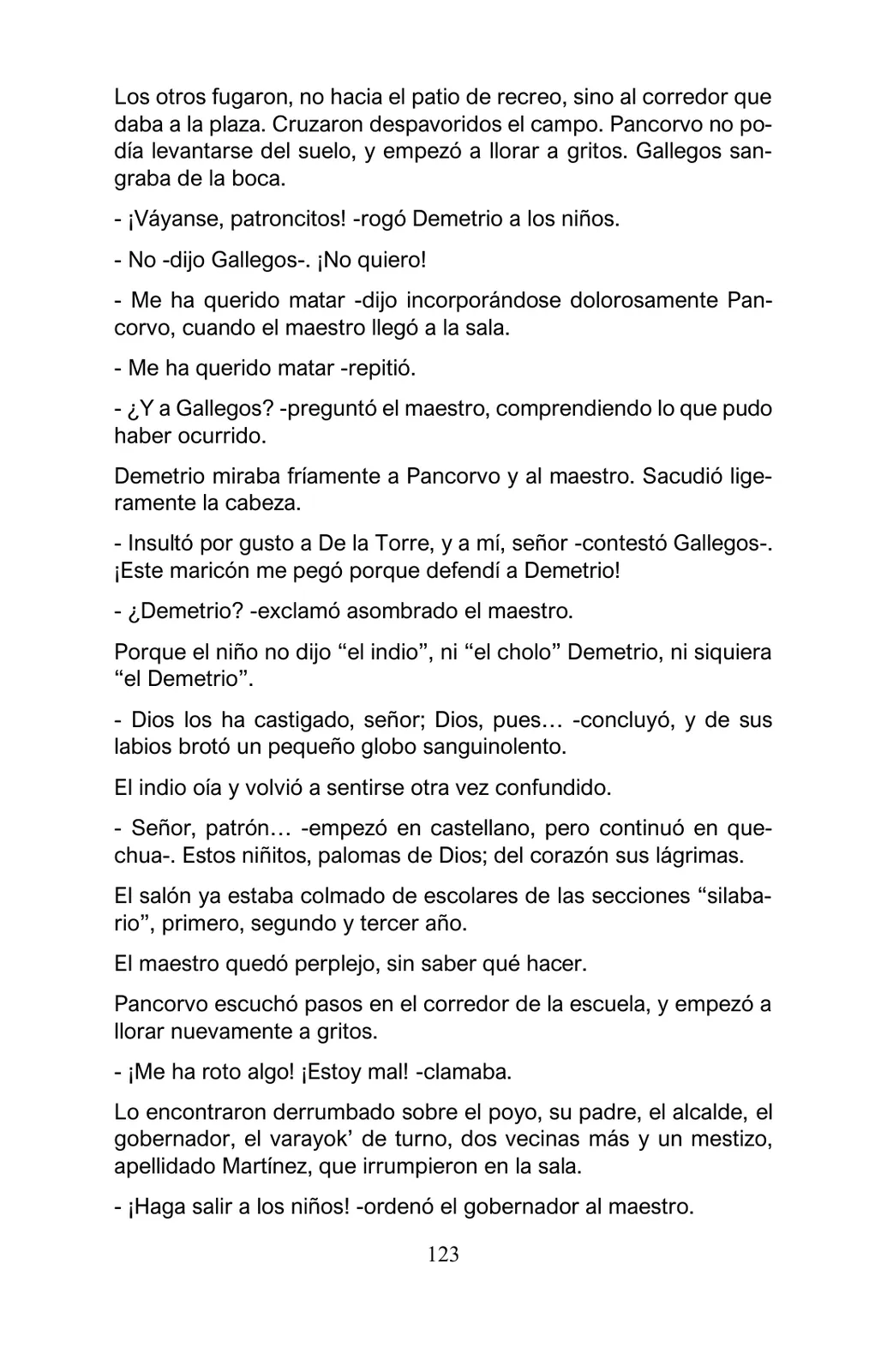 Miniatura página 123 de Arguedas, entre el fuego y el amor : textos seleccionados para estudiantes de Educación Básica · 2021