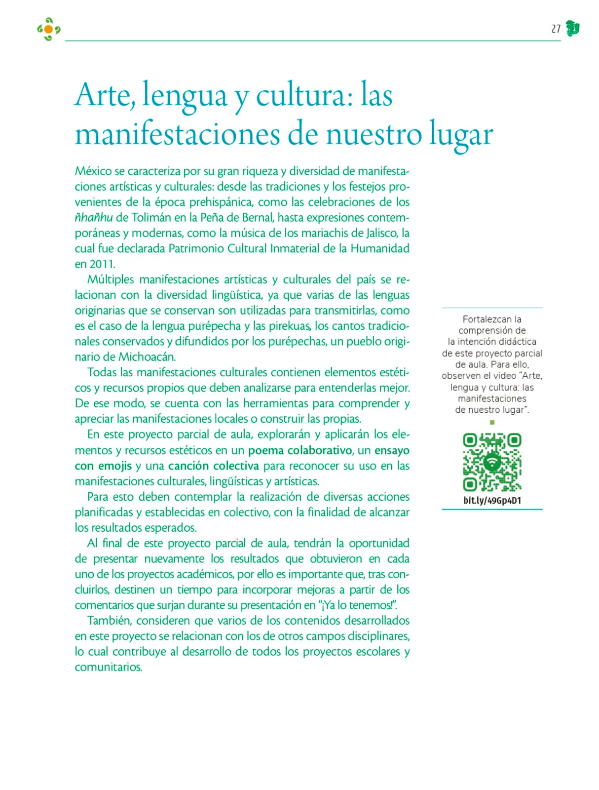 Miniatura página 28 de Colección Nanahuatzin. Nuestro libro de Proyectos.  Tomo II.  Libro de Educación Telesecundaria Grado 3°  Ciclo Escolar 2025 - 2026