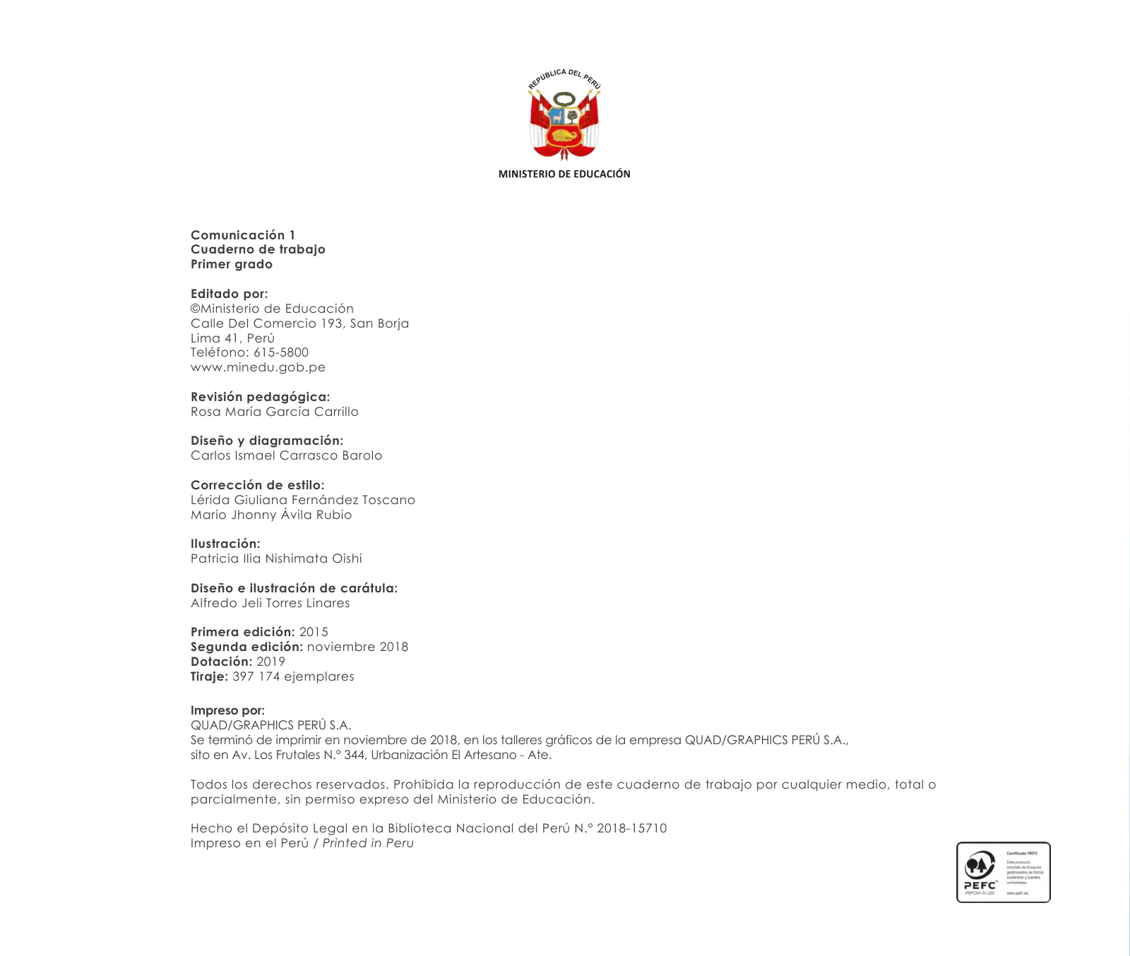 Miniatura página 4 de Comunicación 1 : cuaderno de trabajo para primer grado de Educación Primaria 2019 · 2019