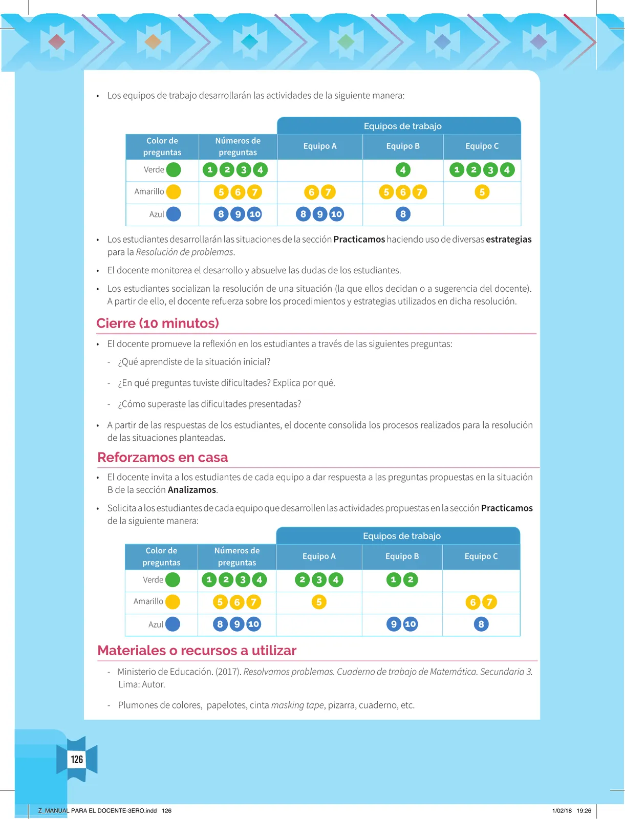 Página 128 de Resolvamos problemas 3 : manual para el docente 2018 · 2018