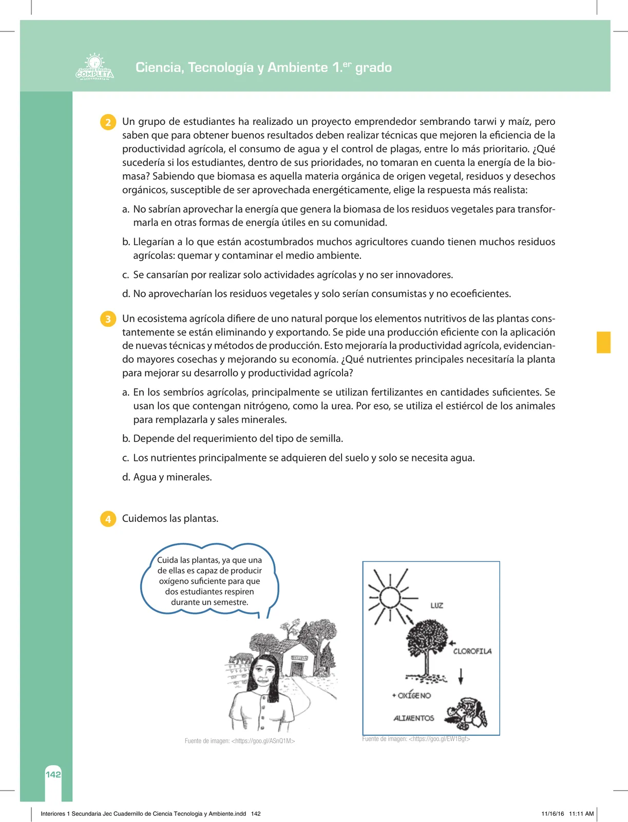 Miniatura página 142 de Ciencia, Tecnología y Ambiente 1. Cuaderno de reforzamiento pedagógico - JEC · 2016