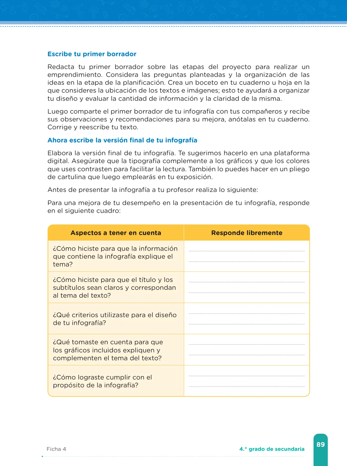 Página 91 de Fichas de aprendizaje de Comunicación 4 · 2024