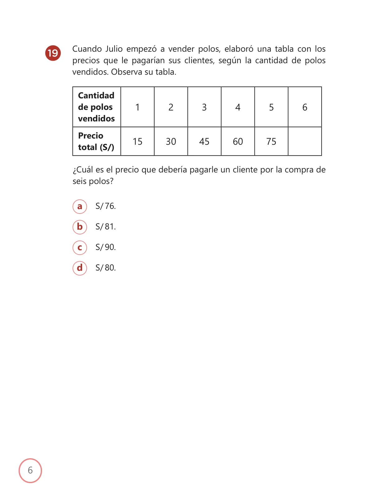 Miniatura página 6 de Kit de evaluación Entrada 2 Demostrando lo que aprendimos : Matemática, primer trimestre, ﻿Cuarto grado - Primaria · 2019