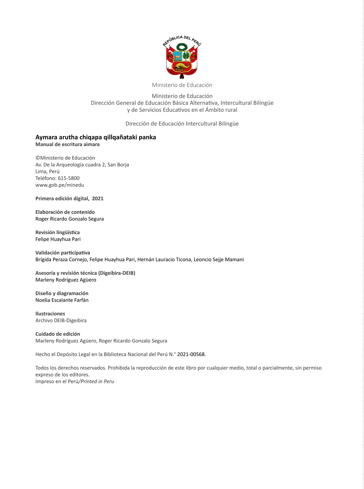 Miniatura página 4 de Aymara arutha chiqapa qillqañataki panka = Manual de escritura Aimara · 2021