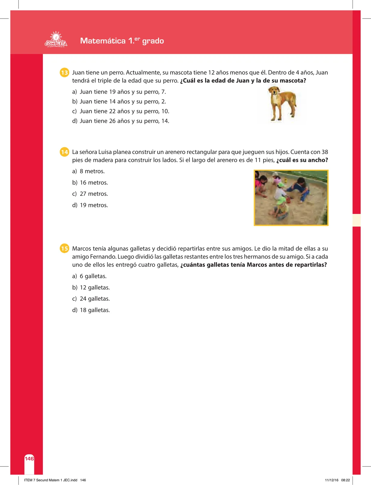 Página 146 de Matemática 1 : cuaderno de reforzamiento pedagógico - JEC · 2016