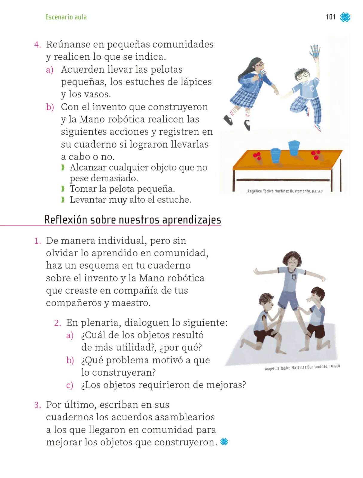 Página 102 de Proyectos de Aula.   Libro de Educación Primaria Grado 1°  Ciclo Escolar 2025 - 2026