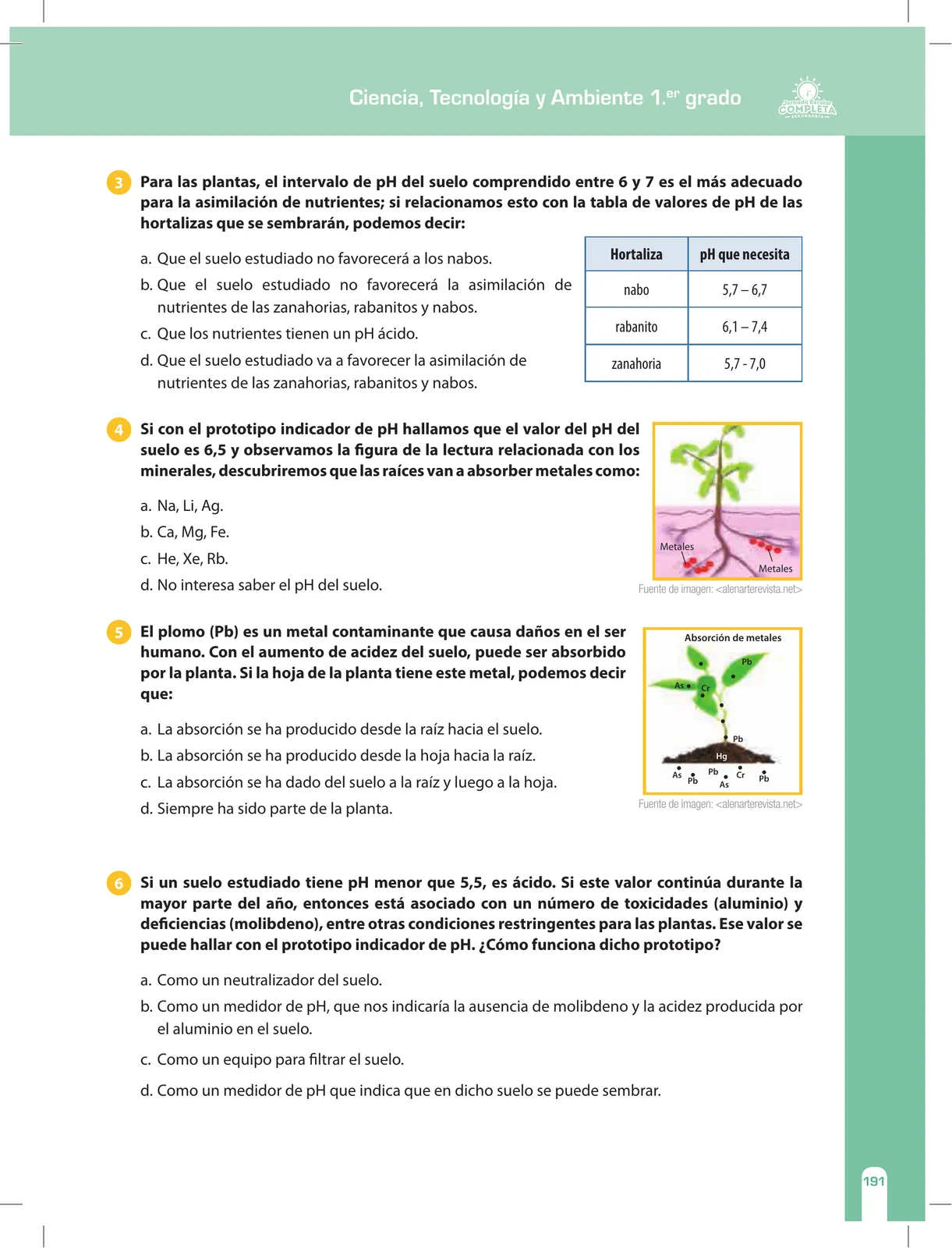 Página 191 de Ciencia, Tecnología y Ambiente 1. Cuaderno de reforzamiento pedagógico - JEC · 2016