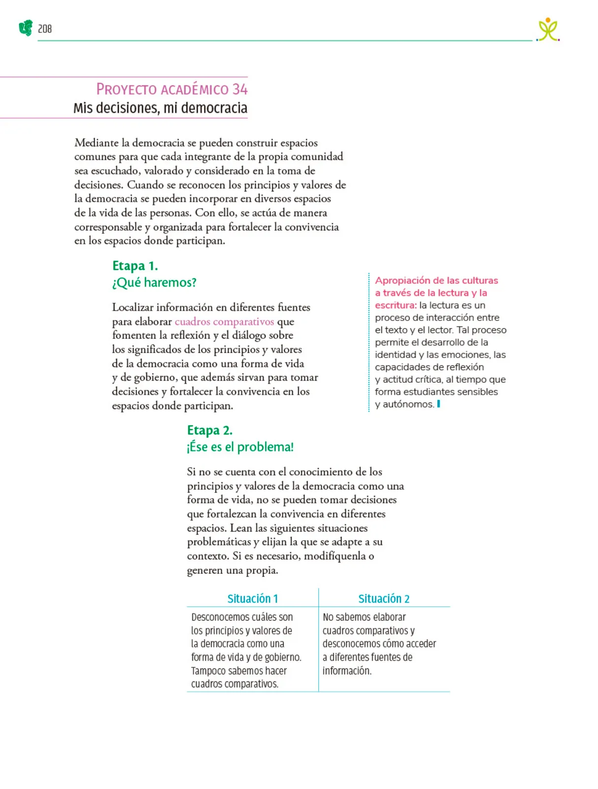 Página 209 de Colección Ximhai. Nuestro libro de Proyectos. Tomo III. Libro de Educación Telesecundaria Grado 1° Ciclo Escolar 2025 - 2026