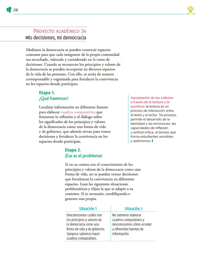 Página 209 de Colección Ximhai. Nuestro libro de Proyectos. Tomo III. Libro de Educación Telesecundaria Grado 1° Ciclo Escolar 2025 - 2026