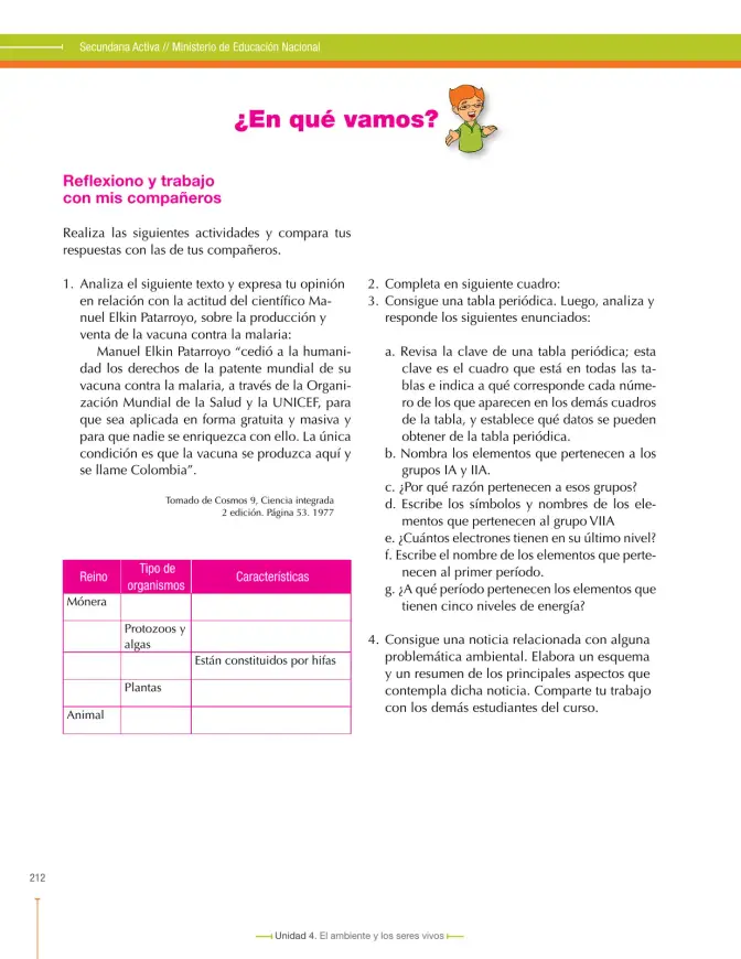Página 216 de Ciencias Naturales 6° · Secundaria Activa