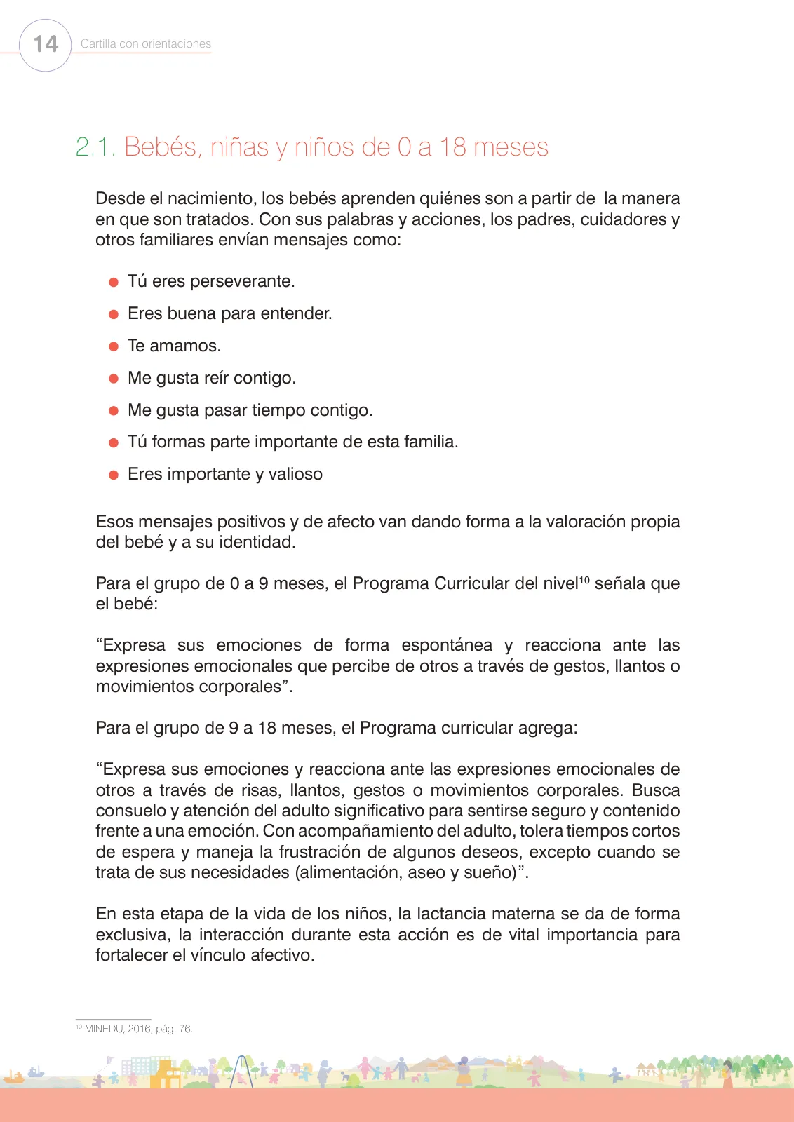 Página 16 de Regulación de emociones. Cartilla con orientaciones para el Ciclo I de Educación Inicial · 2024