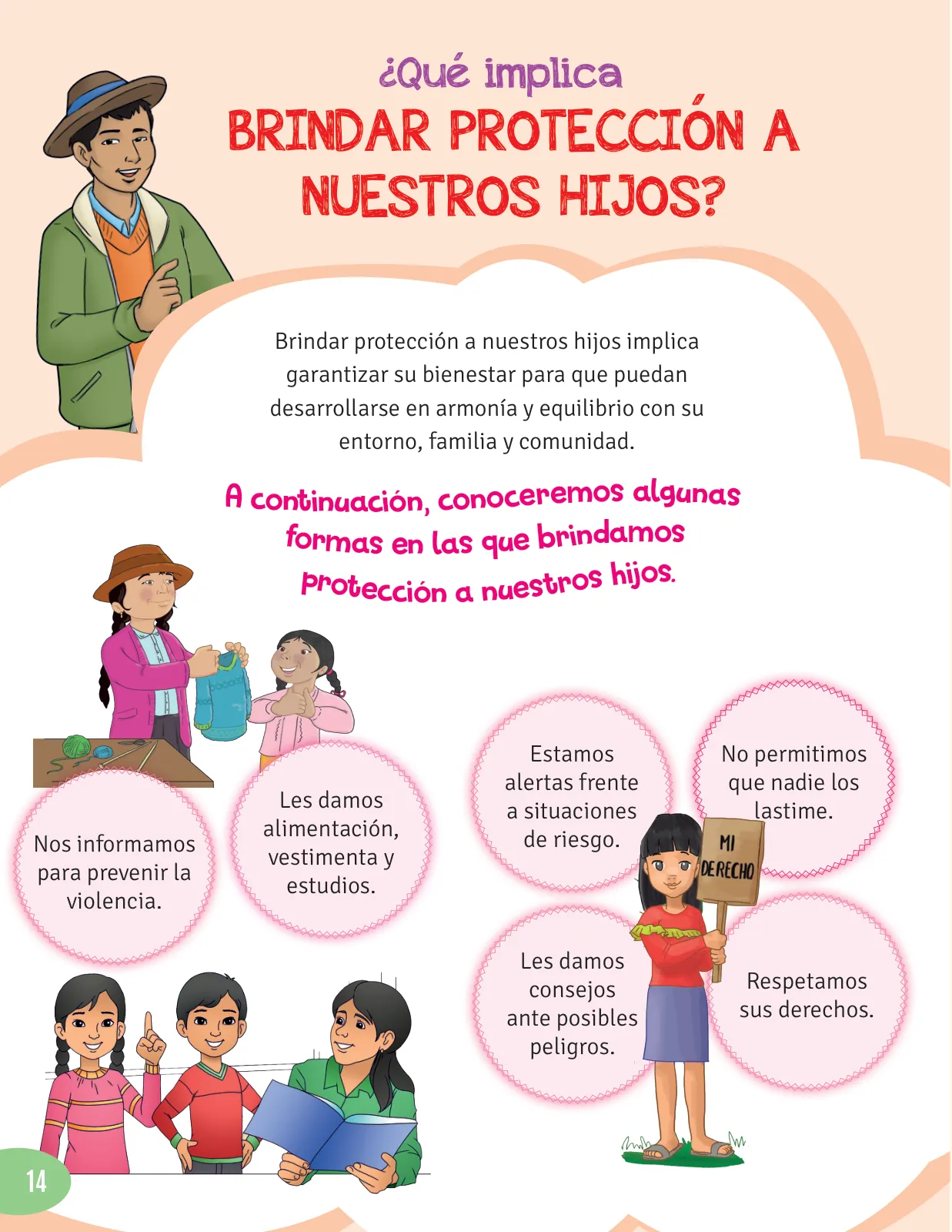 Página 16 de Cartilla de prevención y protección frente a la violencia para familias : Primaria Multigrado Monolingüe y Modelos de Servicio Educativo en el Ámbito Rural · 2024
