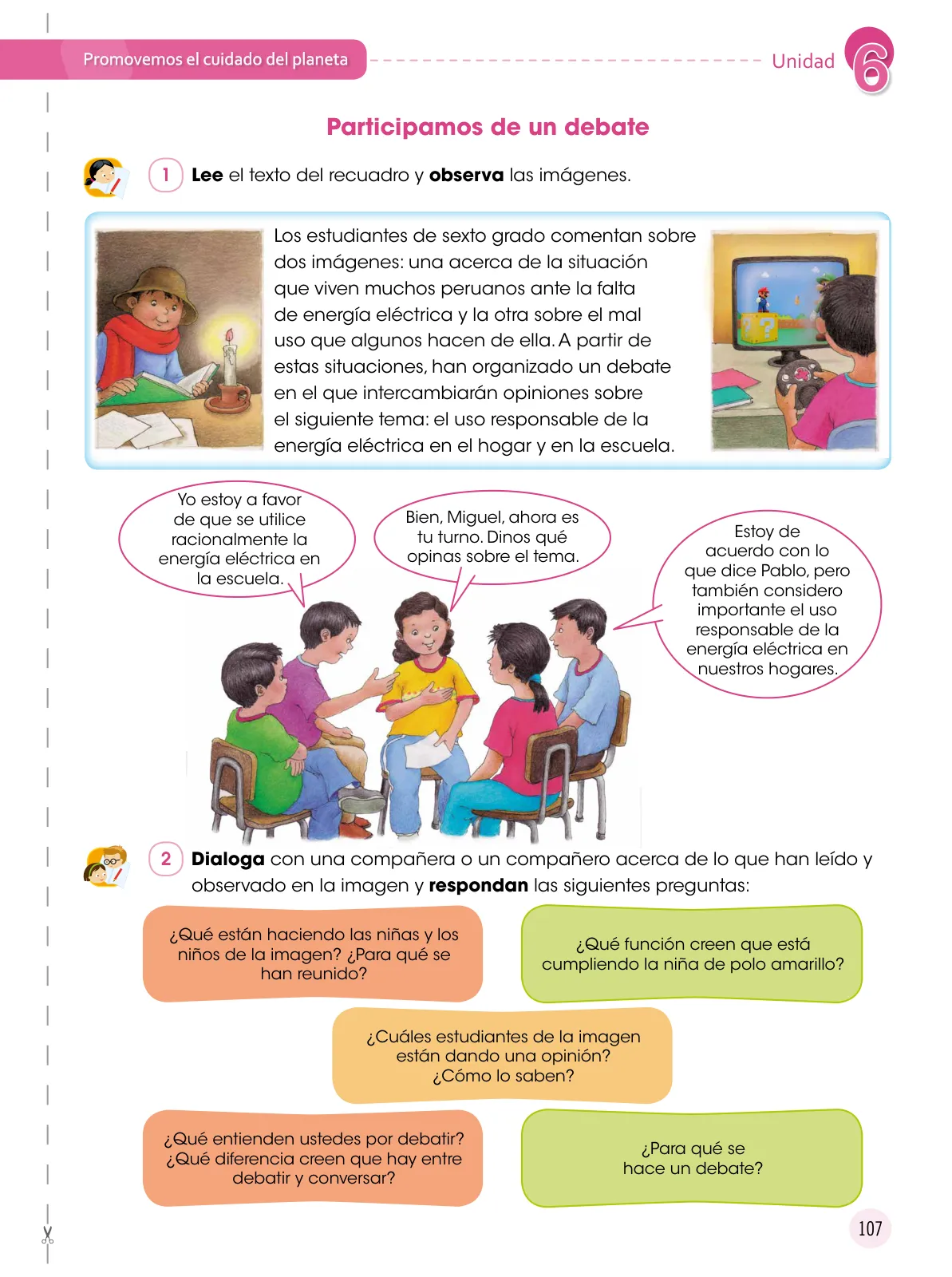 Miniatura página 108 de Comunicación 6 : cuaderno de trabajo para sexto grado de Educación Primaria 2019 · 2019
