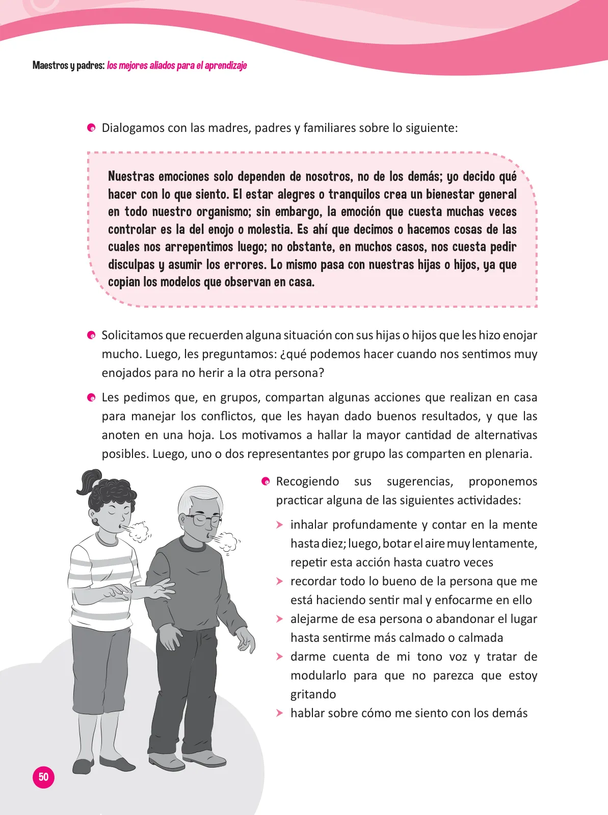 Página 52 de Guía para el trabajo docente con las familias del ciclo III de Primaria · 2016
