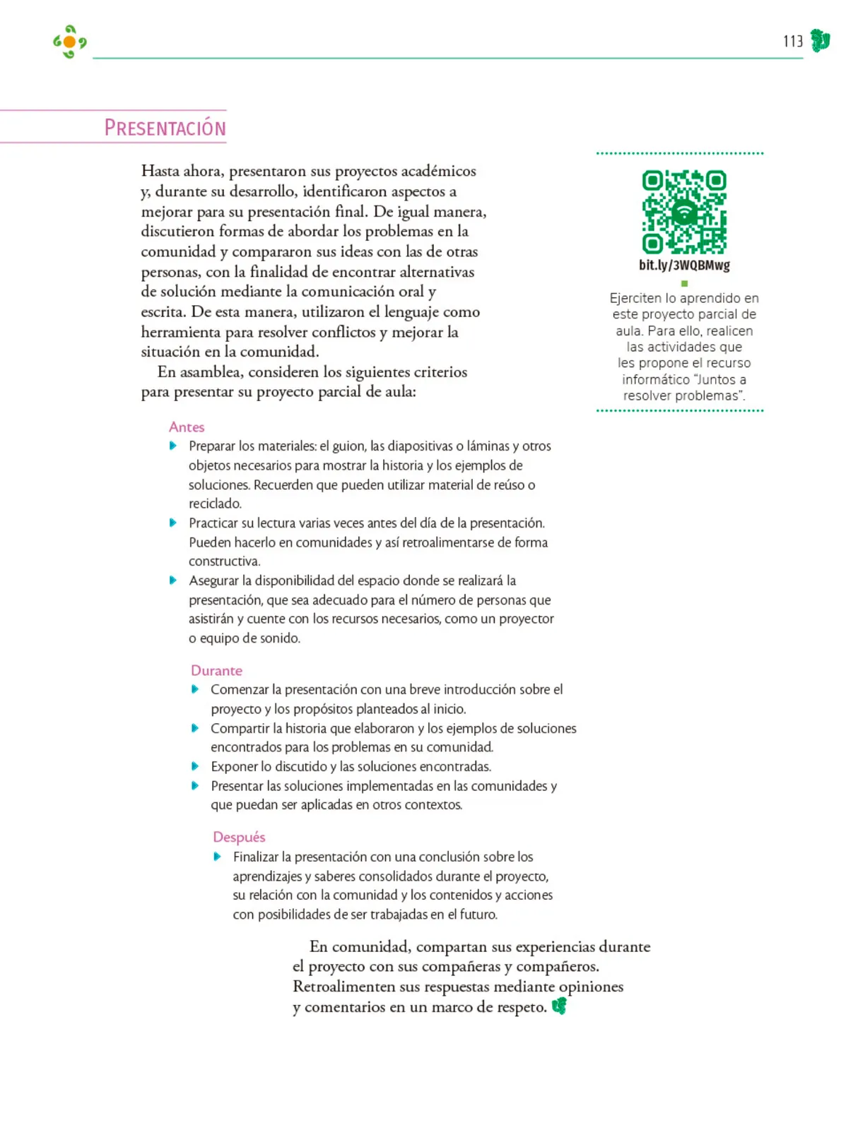 Miniatura página 114 de Colección Ximhai. Nuestro libro de Proyectos. Tomo I.   Libro de Educación Telesecundaria Grado 1°  Ciclo Escolar 2025 - 2026