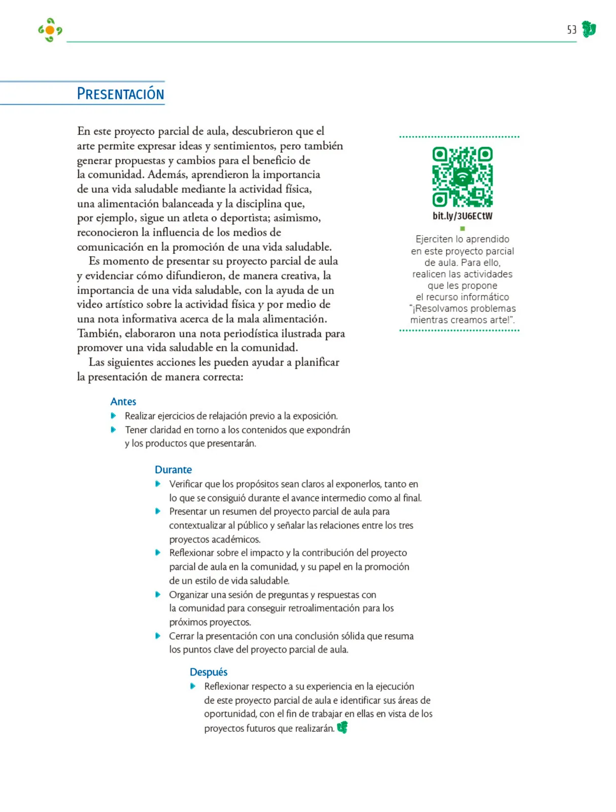 Página 54 de Colección Nanahuatzin. Nuestro libro de Proyectos.  Tomo III.  Libro de Educación Telesecundaria Grado 3°  Ciclo Escolar 2025 - 2026
