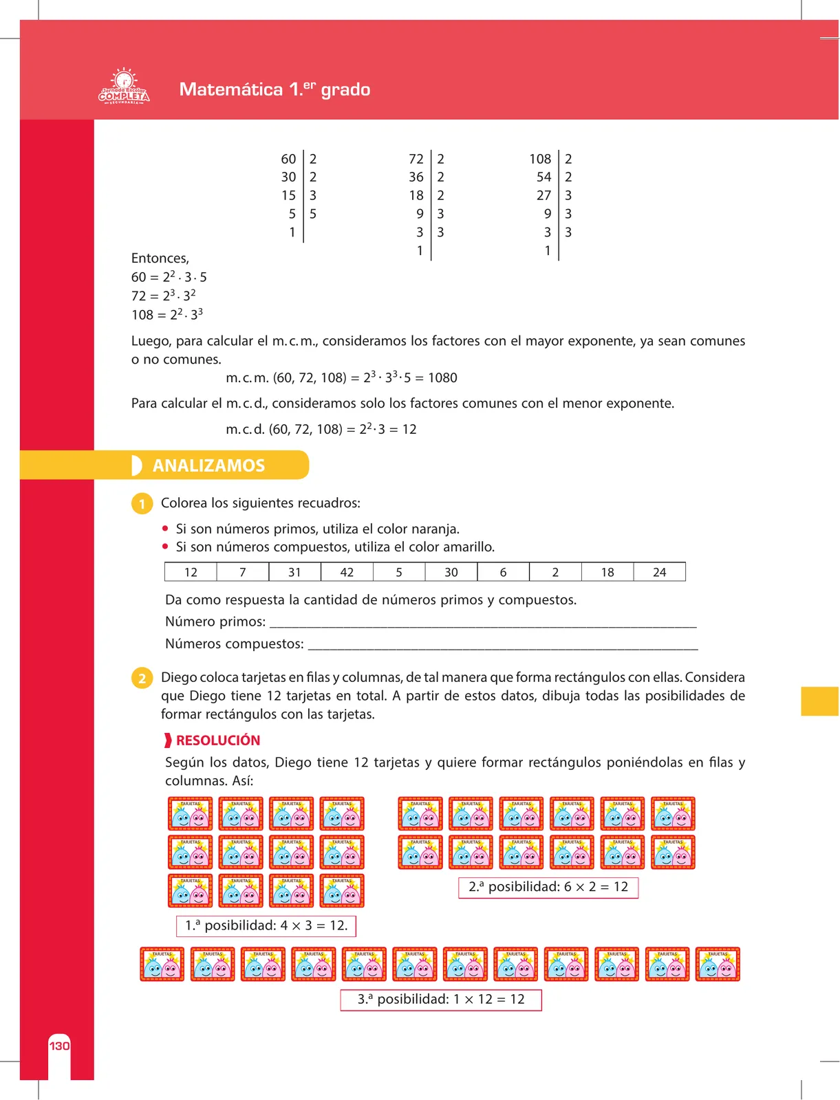 Miniatura página 130 de Matemática 1 : cuaderno de reforzamiento pedagógico - JEC · 2016