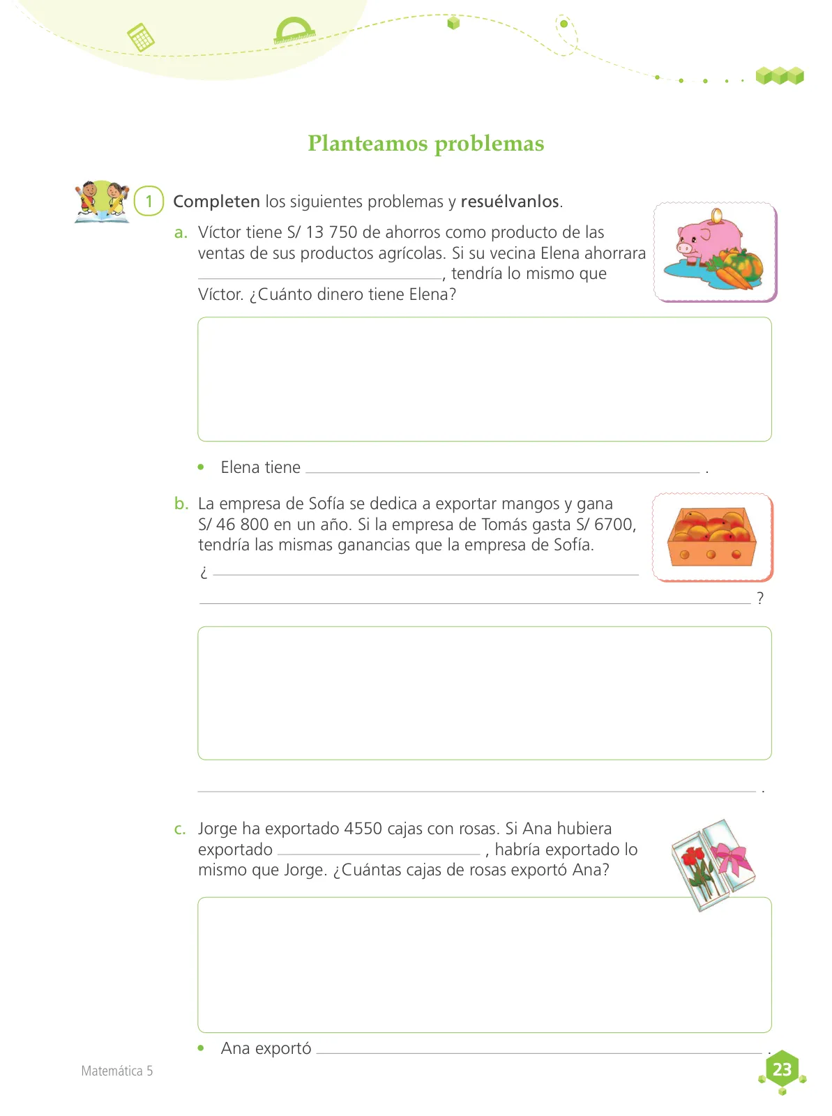 Página 24 de Matemática 5 : cuaderno de trabajo para quinto grado de Educación Primaria 2018 · 2018