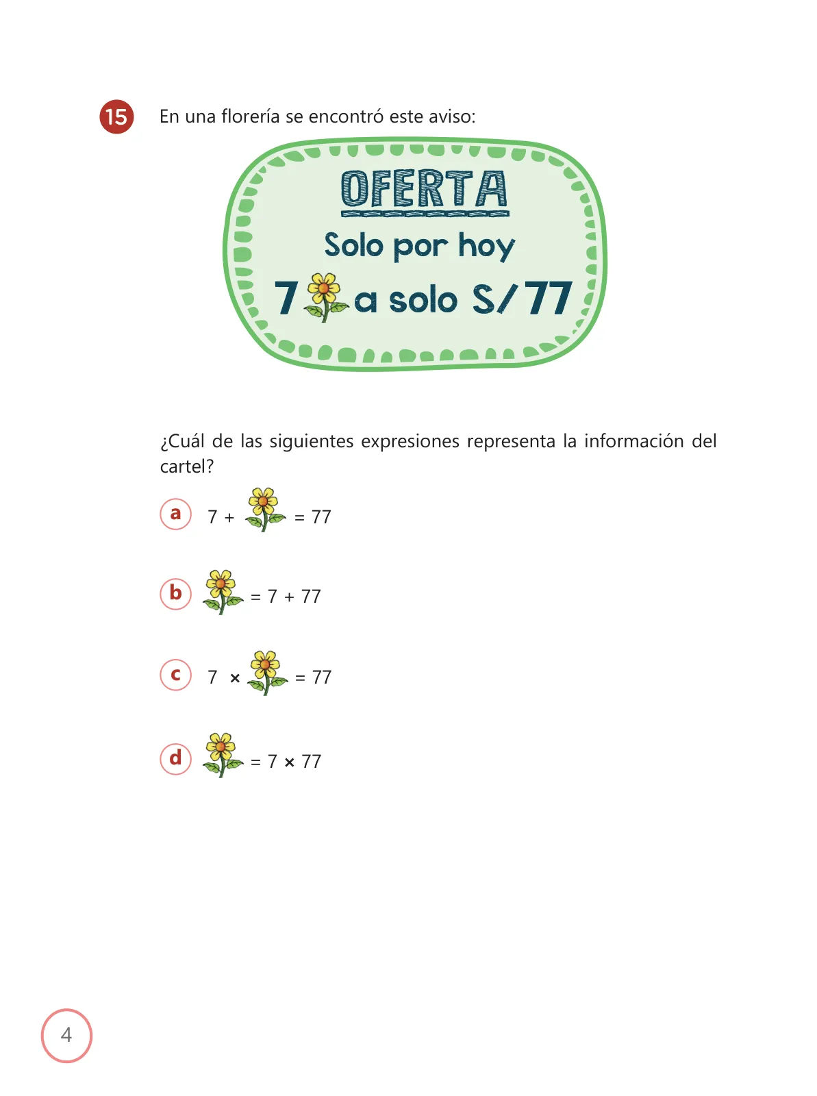 Miniatura página 4 de Kit de evaluación Proceso 2 Demostrando lo que aprendimos : Matemática, segundo trimestre, ﻿Cuarto grado - Primaria · 2019