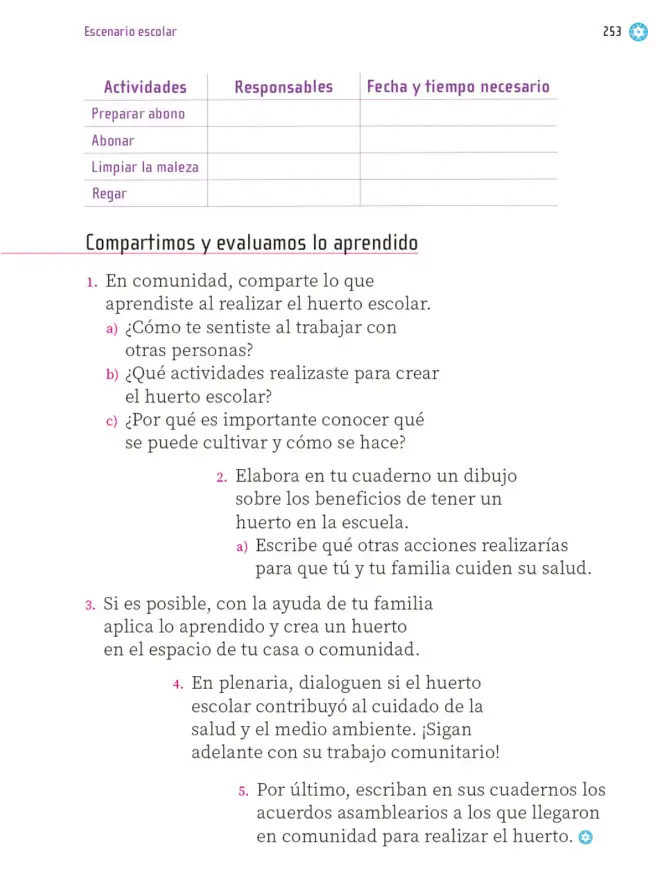 Página 254 de Proyectos Escolares. Libro de Educación Primaria Grado 1° Ciclo Escolar 2025 - 2026