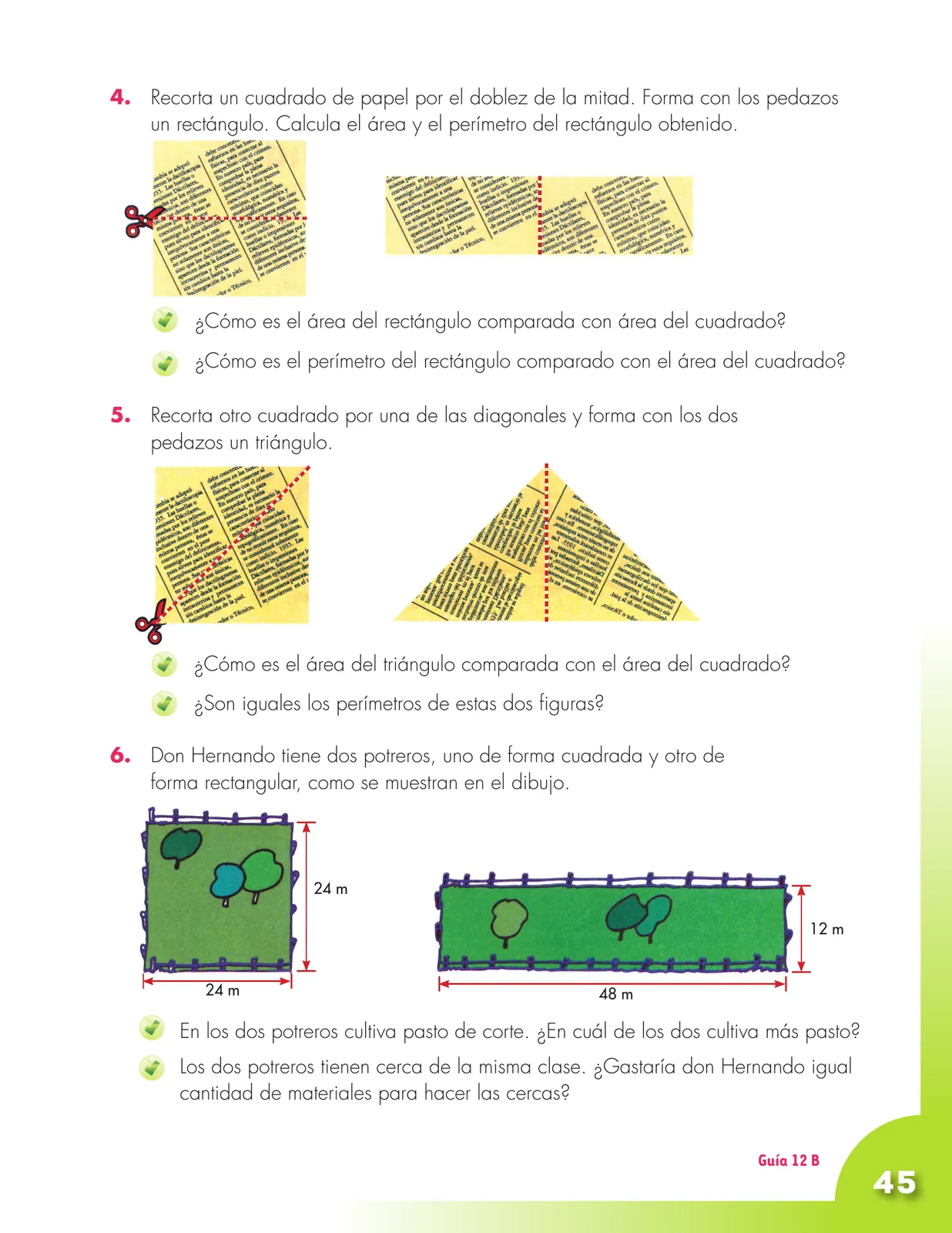 Página 45 de Matematica 4° · Cartilla 02
