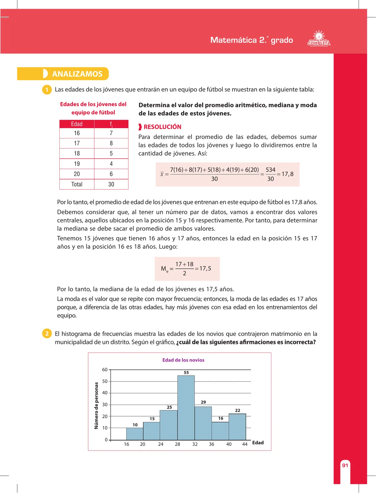 Miniatura página 91 de Matemática 2 : cuaderno de reforzamiento pedagógico - JEC · 2016