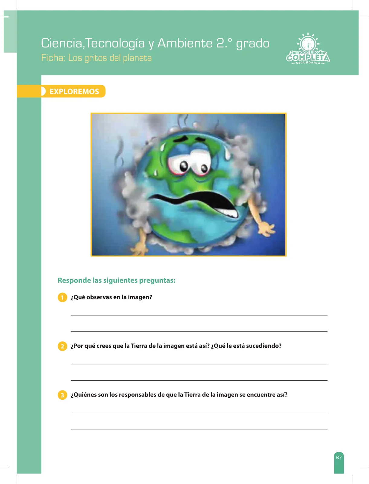 Página 87 de Ciencia, Tecnología y Ambiente 2 : cuaderno de reforzamiento pedagógico - JEC · 2016