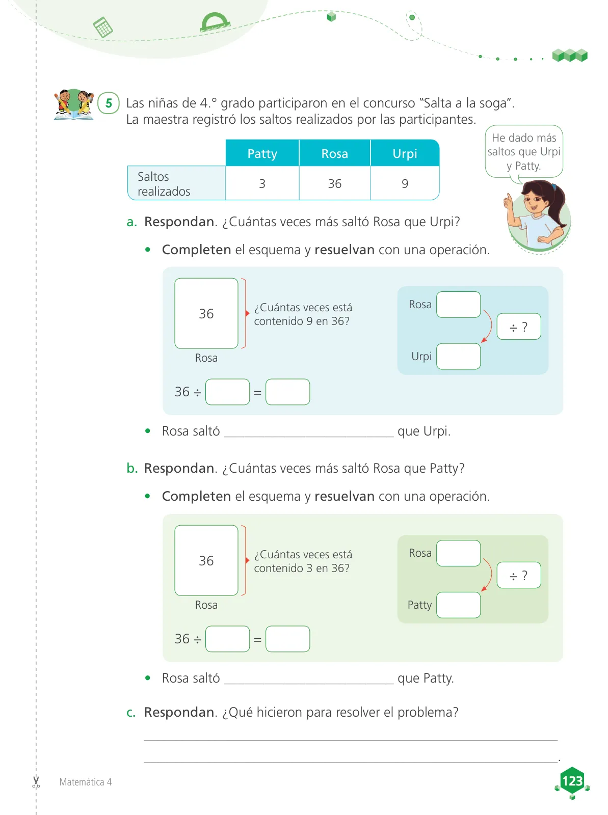 Miniatura página 125 de Matemática 4 : cuaderno de trabajo para cuarto grado de Educación Primaria 2019 · 2019
