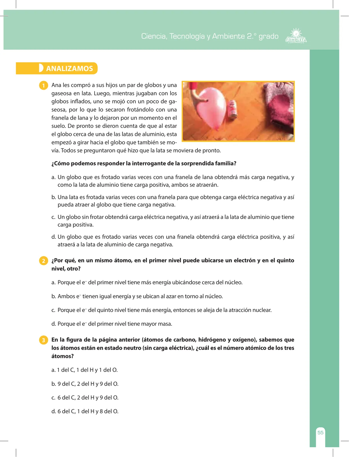 Página 55 de Ciencia, Tecnología y Ambiente 2 : cuaderno de reforzamiento pedagógico - JEC · 2016