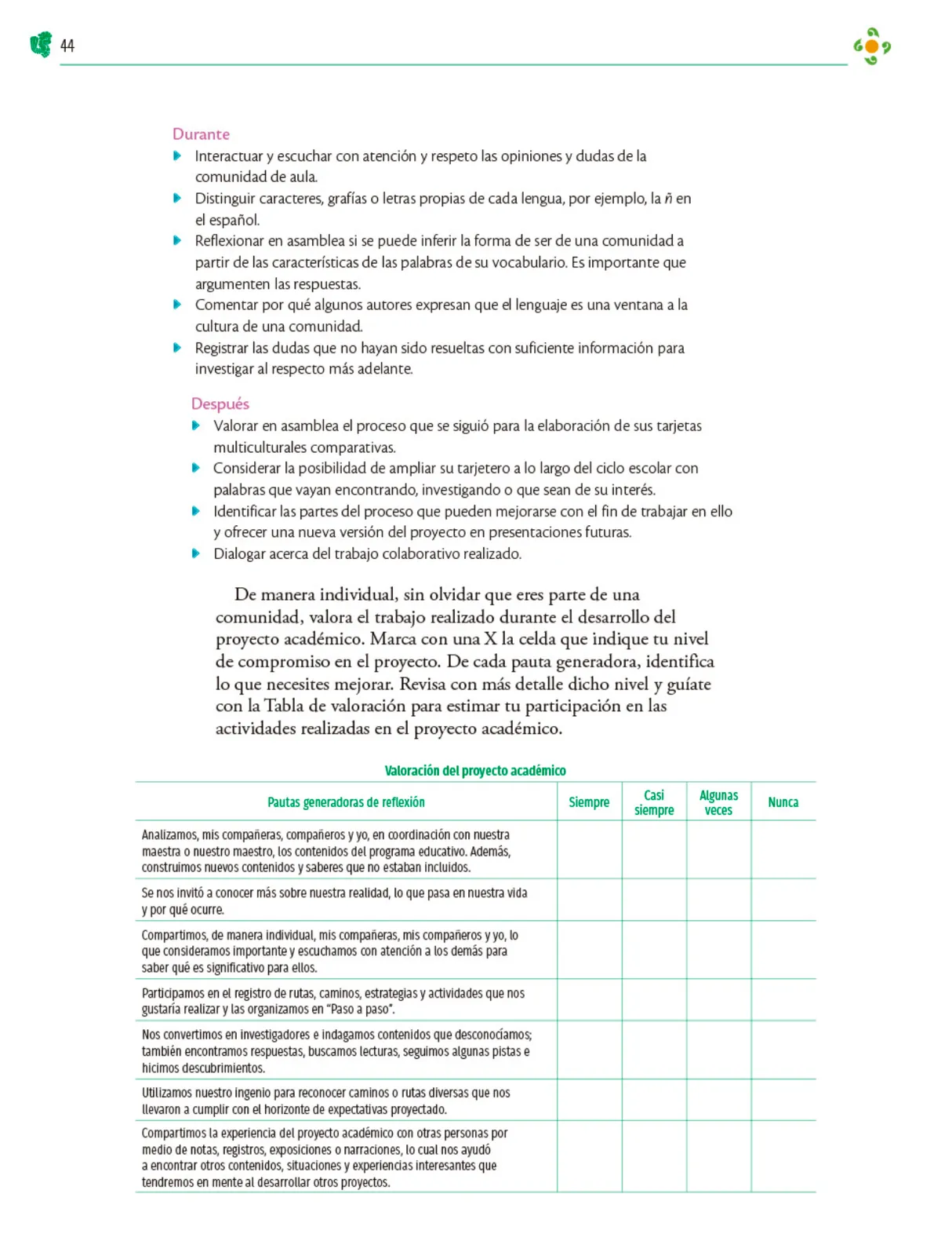 Página 45 de Colección Ximhai. Nuestro libro de Proyectos. Tomo I.   Libro de Educación Telesecundaria Grado 1°  Ciclo Escolar 2025 - 2026