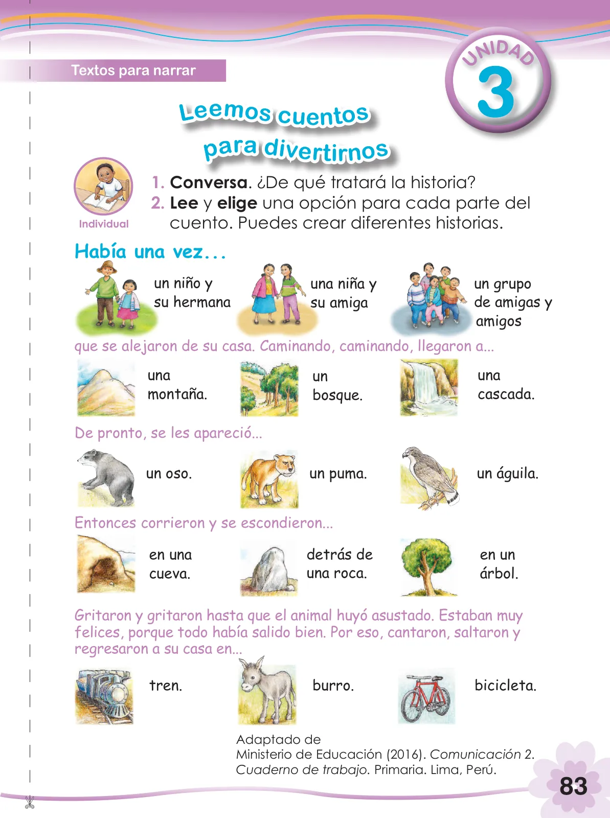 Miniatura página 85 de Comunicación 2 : cuaderno de trabajo para segundo grado de Educación Primaria 2019 · 2019