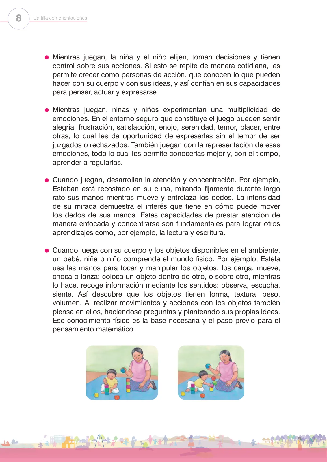 Página 10 de Juego e interacción en el hogar y en el aula. Cartilla con orientaciones para el Ciclo I de Educación Inicial · 2024