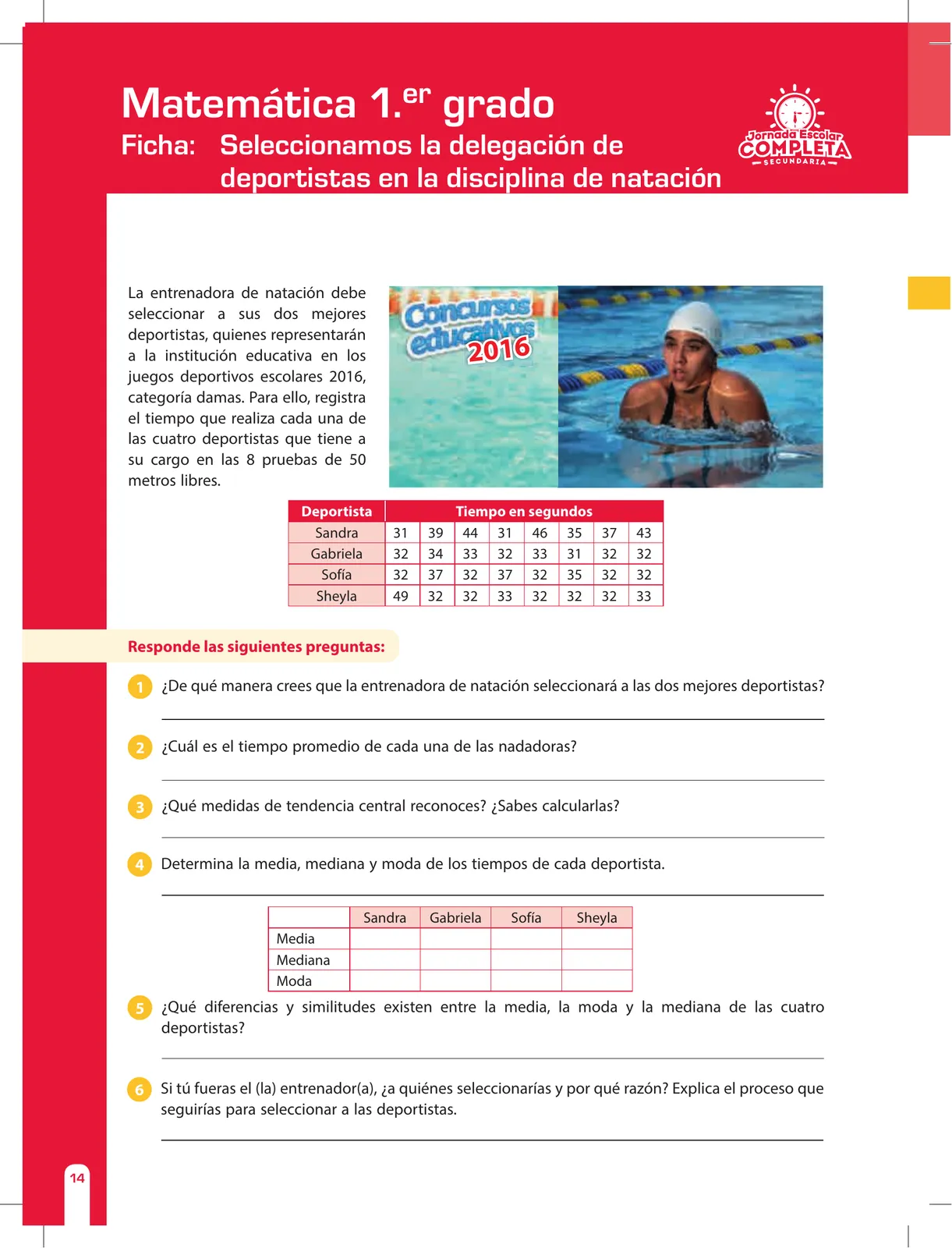Miniatura página 14 de Matemática 1 : cuaderno de reforzamiento pedagógico - JEC · 2016