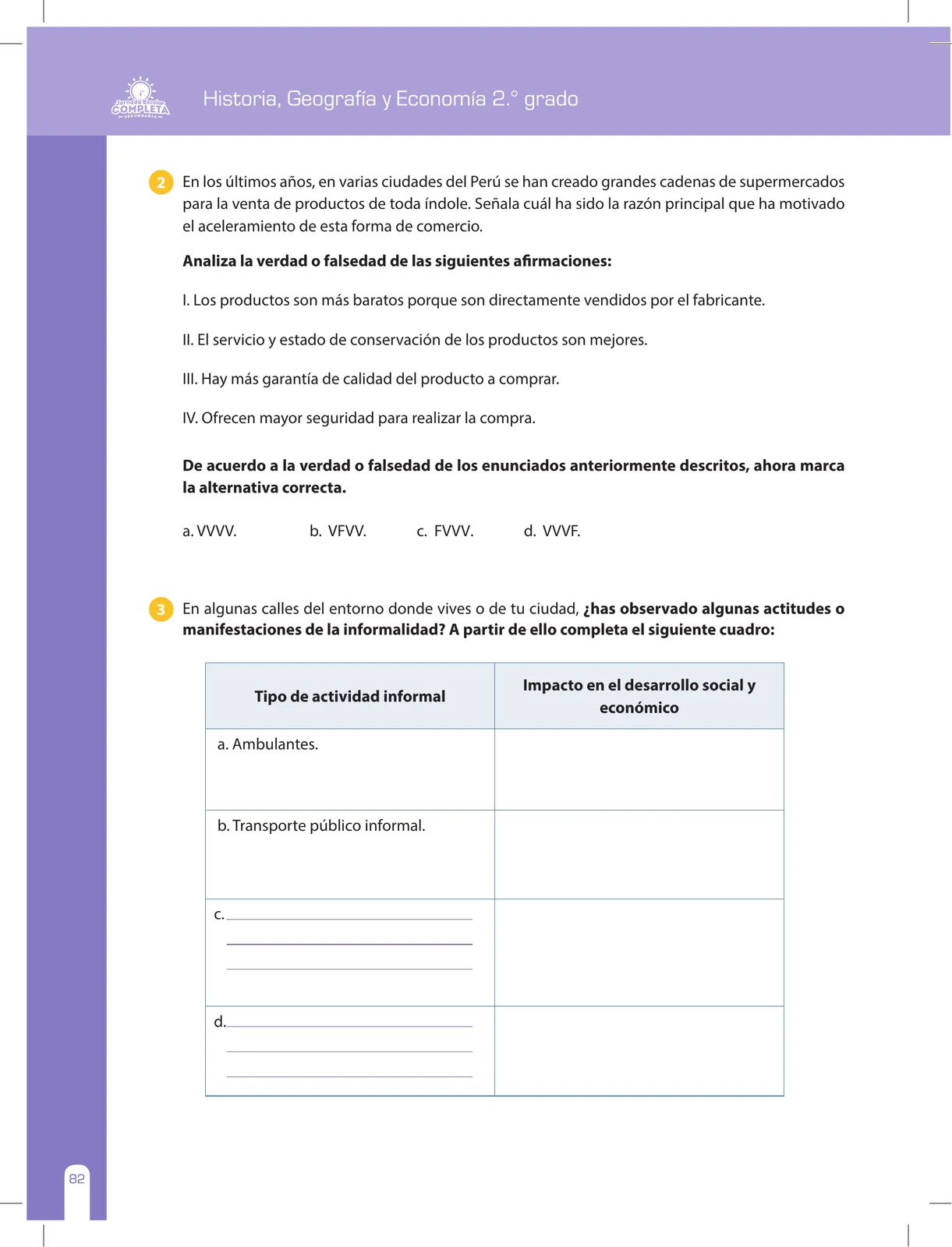 Miniatura página 82 de Historia, Geografía y Economía 2 : cuaderno de reforzamiento pedagógico - JEC ﻿ · 2016