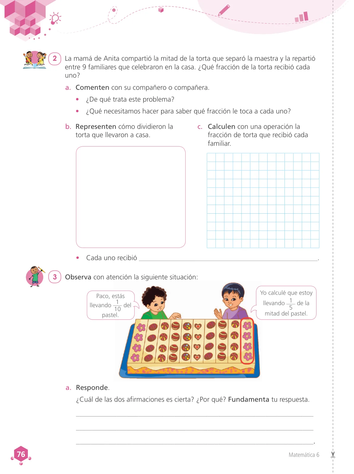 Página 78 de Matemática 6 : cuaderno de trabajo para sexto grado de Educación Primaria 2019 · 2019