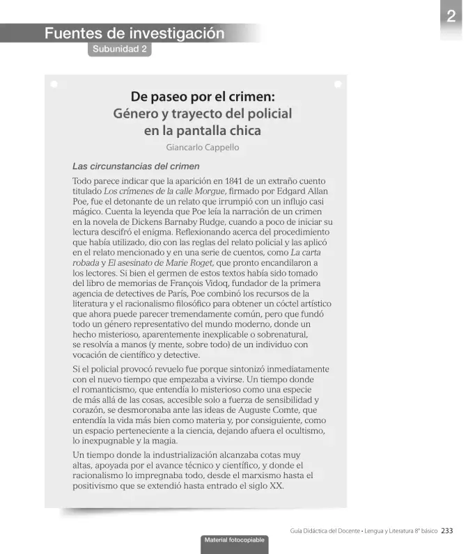 Página 235 de Lengua y Literatura – Octavo Básico | Texto del Estudiante MINEDUC – Descargar PDF · 2024