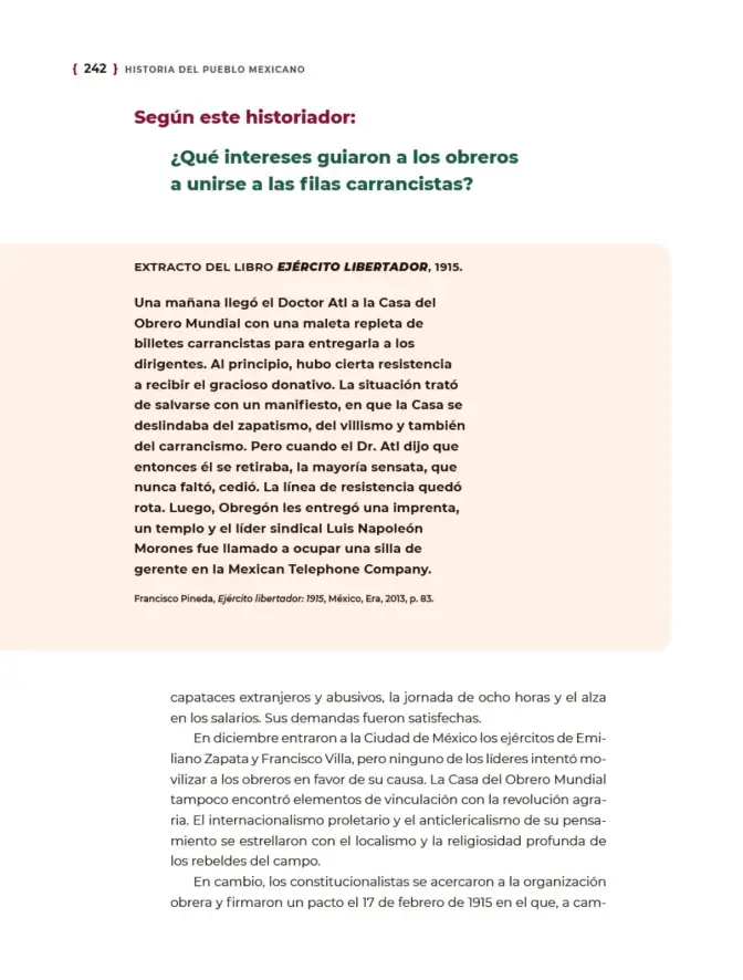 Página 243 de Historia del pueblo mexicano. Libro de Educación Secundaria Grado 1° Ciclo Escolar 2025 - 2026