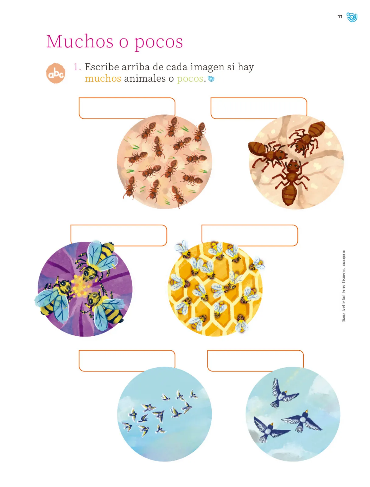 Página 12 de Múltiples lenguajes. Trazos y números. Libro de Educación Primaria Grado 1° Ciclo Escolar 2025 - 2026