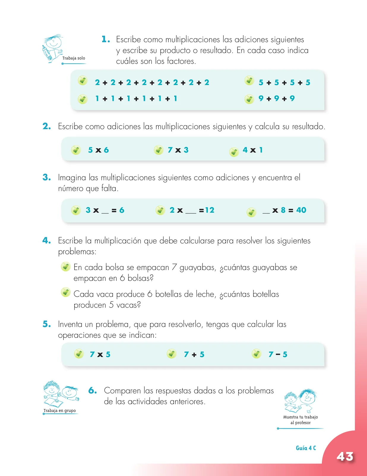 Página 43 de Matematica 3° · Cartilla 01