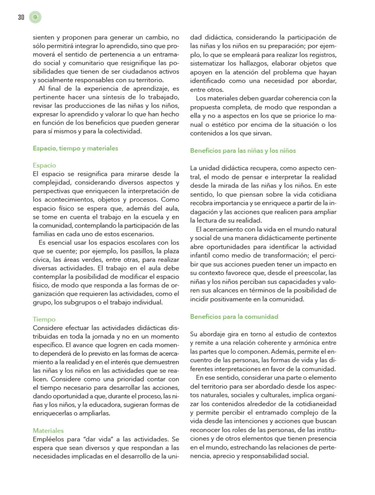 Página 31 de Modalidades de trabajo para la acción transformadora y el codiseño Libro de Educación Preescolar Grado 1°, 2°, 3° Ciclo Escolar 2025 - 2026