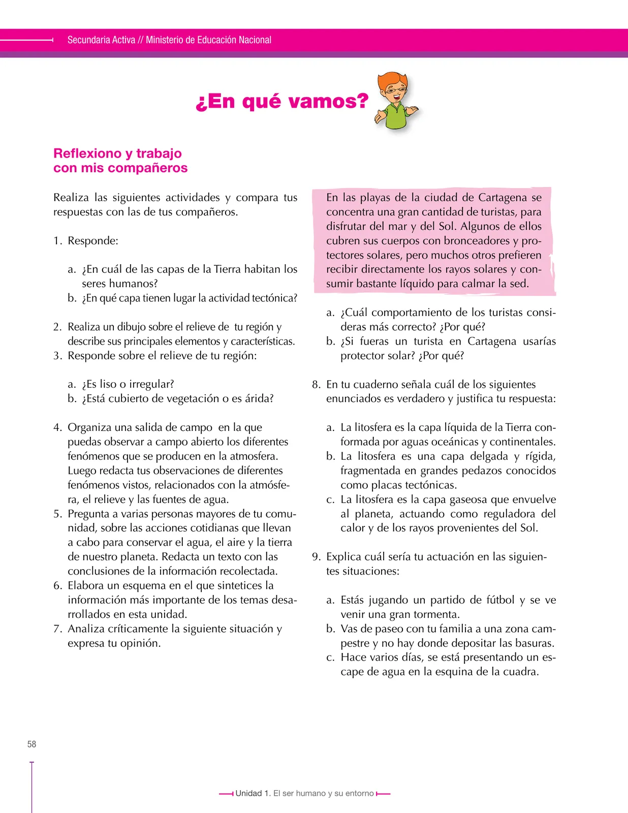 Página 58 de Ciencias Sociales 6° · Secundaria Activa