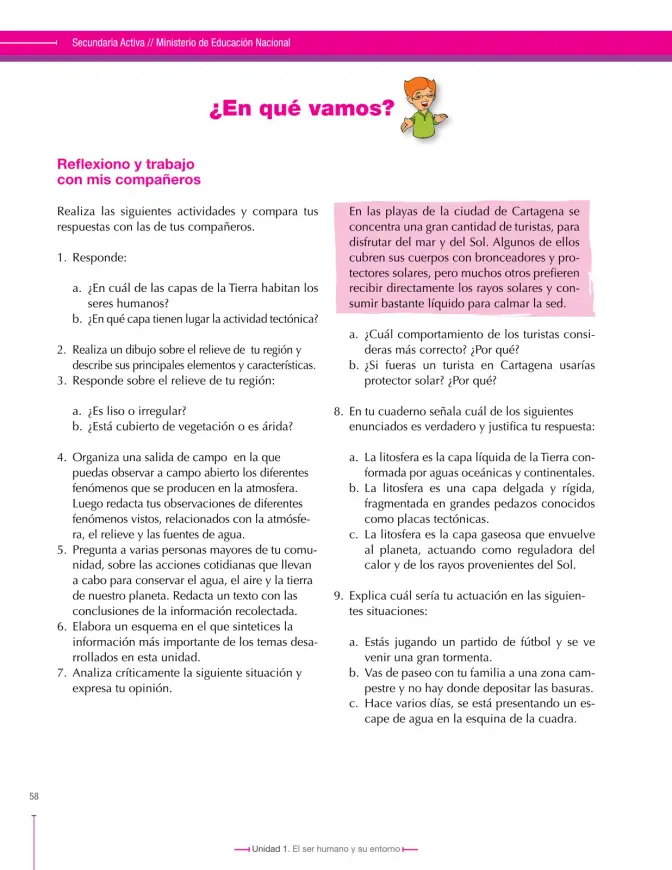 Página 58 de Ciencias Sociales 6° · Secundaria Activa