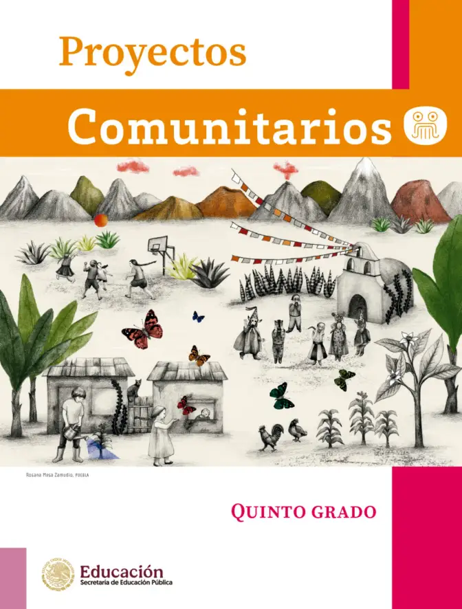 Página 2 de Proyectos Comunitarios. Libro de Educación Primaria Grado 5° Ciclo Escolar 2025 - 2026