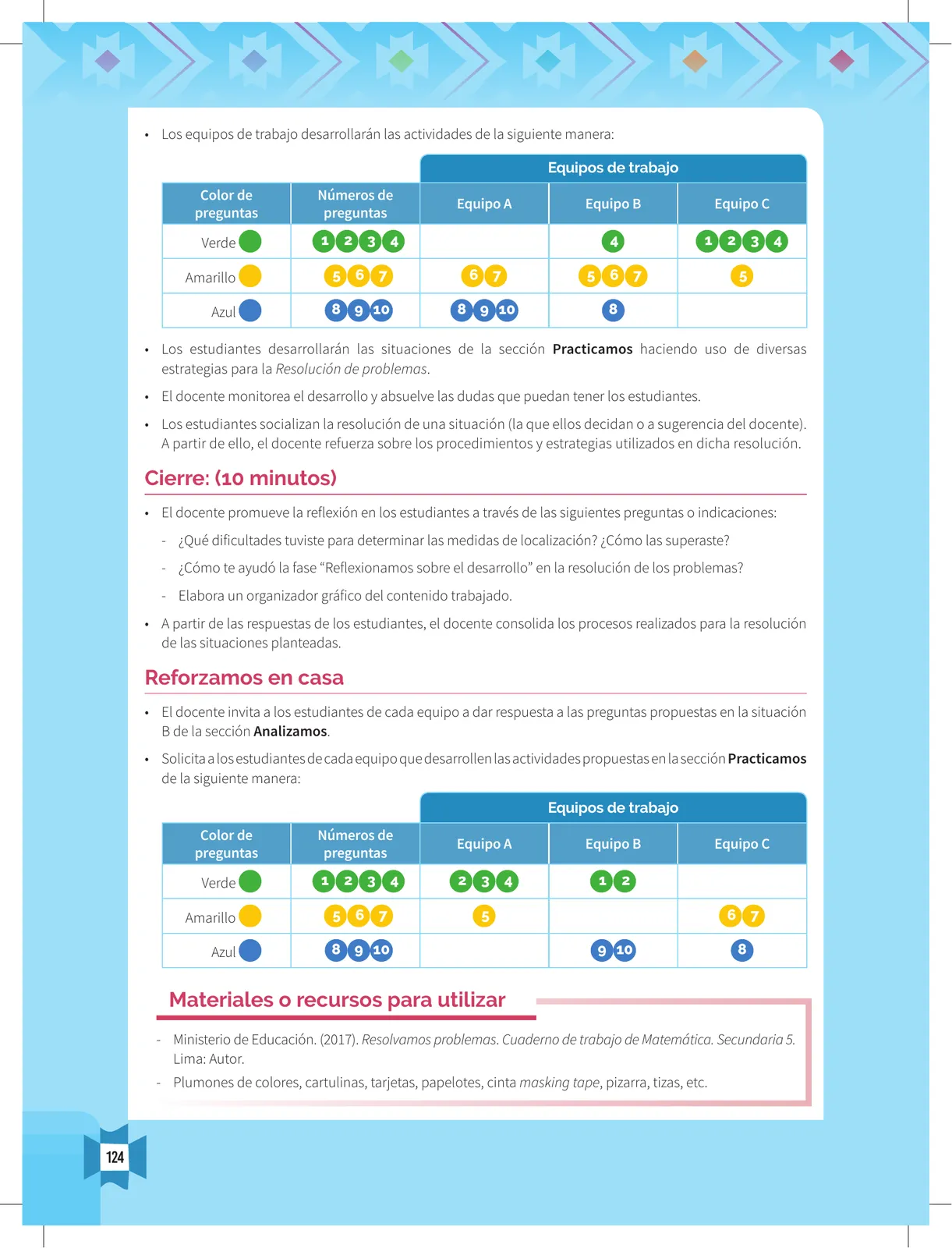 Miniatura página 126 de Resolvamos problemas 5 : manual para el docente 2018 · 2018