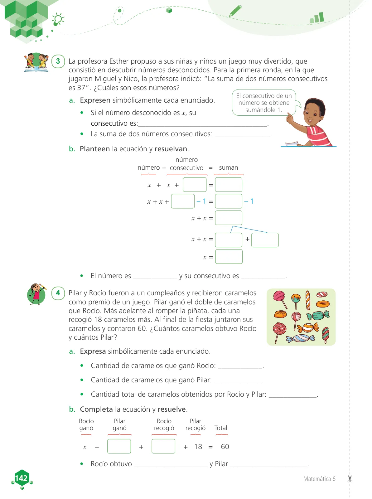 Página 144 de Matemática 6 : cuaderno de trabajo para sexto grado de Educación Primaria 2019 · 2019